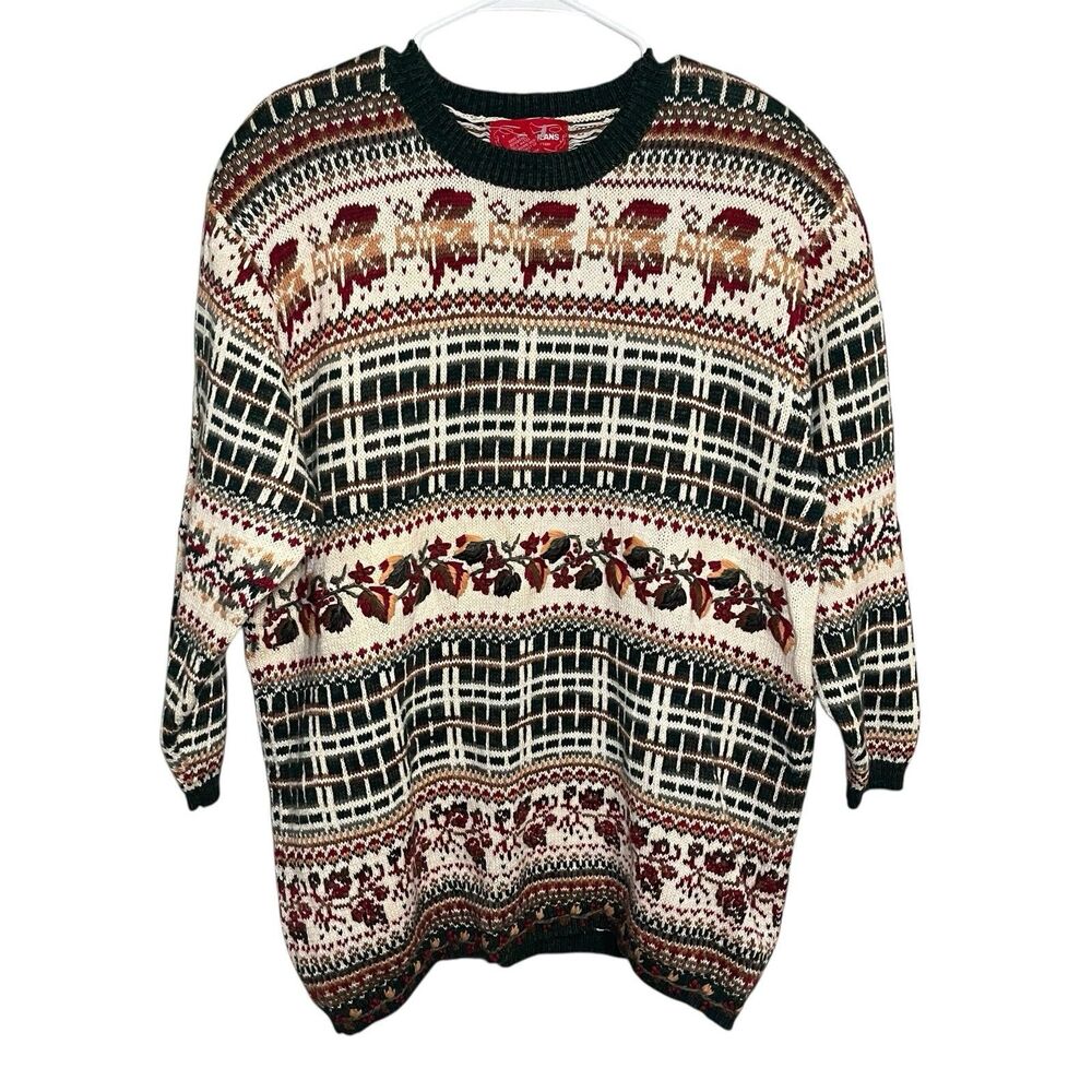 Venezia Vitale Oversized Crewneck Sweater Vintage Fall Winter Women 18/20